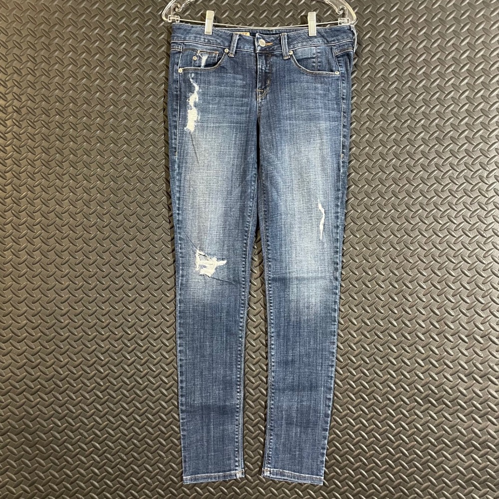 FRAGILE Blue Jeans Womens‎ Size 27 Ripped Distressed Super Skinny Denim